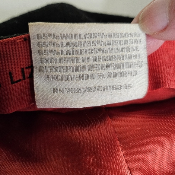 Vintage Liz Claiborne Wool Newsboy Cap Paperboy Hat Black With Bow Detail - Picture 12 of 13